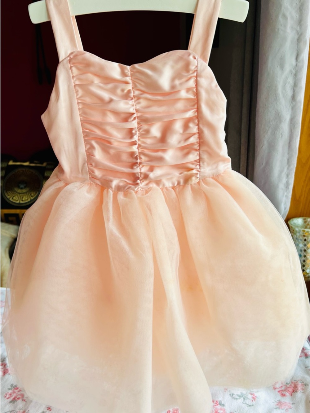 Janie and Jack Peach Satin and Tulle Party Dress